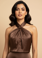 2026 nouveau personnalisé Satin licou Maxi robe pour les femmes été froncé moulante dos nu robe de soirée