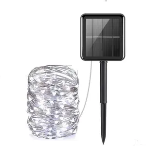 Remote control Solar LED Light String Outdoor Waterproof Copper Wire String For Valentine Wedding Holiday Party Fairy Lights