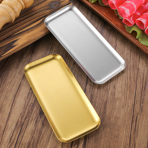Korean Style 304 Stainless Steel Oval Tray Shallow Plate For Cafe Dessert Barbecue Durable Solid Color Hotel Coffee Tea Use - Product Image 3
