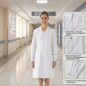 Blouse de laboratoire blanche respirante à manches longues, protection de niveau D, pour femmes et hommes, uniformes médicaux pour hôpital, pharmacie, médecin, infirmière - Product Image 1