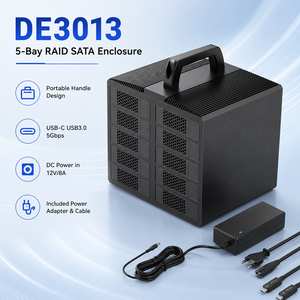 Box Esterno RAID SATA a 5 Bay 5Gbps USB-C con Clonazione Offline RAID0/1/3/5/10 per HDD/SSD da 2.5/3.5 Pollici, Case in Alluminio - Product Image 2