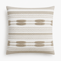 Housses de coussin personnalisées douces et unies de luxe, taies d'oreiller de lit, housses de coussin décoratives rayées style bohème couleur sable, vente en gros