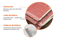 Panneaux isolants de bonne qualité, revêtement métallique, panneau pu pour mur intérieur