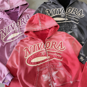 Sweat-shirts à capuche pour hommes, en coton lourd, brodés, imprimés vintage personnalisés, style streetwear surdimensionné, respirants - Product Image 2