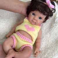 Poupée bébé réaliste en silicone sculpté à la main de 12 pouces, corps entier, yeux bleus, jouet doux pour tout-petits avec cheveux