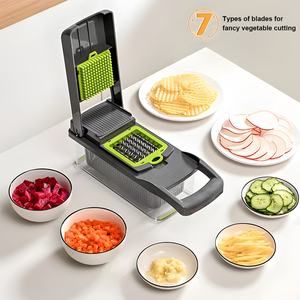Easy Clean Mandoline Slicer Multifunctional <b>Vegetable</b> Chopper with Safety Hand Protector - Product Image 2