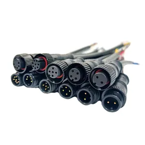 M12 2 3 4 5 6 8 pin IP67 Stromkabel Stecker männlich Weiblich LED wasserdichte Anschlüsse für draußen