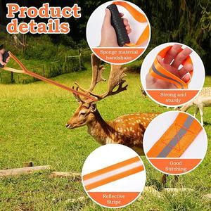 Tali kekang rusa reflektif portabel, aksesori berburu dengan gagang antiselip, kekang seret hewan berburu - Product Image 4