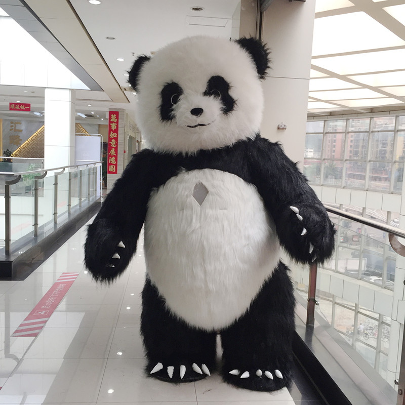 Inflatable Plush Chinese panda Bear Mascot Costume suits Adult Size fancy dress Inflatable Plush Chinese panda Bear Mascot Costume suits Adult Size fancy dress