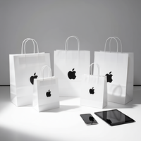 Sacs en kraft écologiques personnalisés pour accessoires mobiles, emballage d'écouteurs, sacs cadeaux de luxe en forme de cœur, échantillon de logo prêt à l'emploi