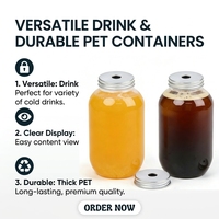 Bouteille en plastique transparente PET 500 ml de haute qualité avec logo personnalisé, contenant créatif pour boissons, épaissi pour jus, thé, soda