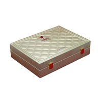 Boîte d'emballage cadeau en cuir doré à couvercle rabattable, faite à la main, forme personnalisable, impression UV, pour cosmétiques, huiles essentielles, bougies, cadres photo