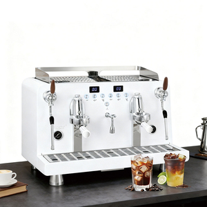 Machine à café professionnelle électrique industrielle en acier inoxydable à double tête, machine à expresso commerciale pour café et restaurant - Product Image 1