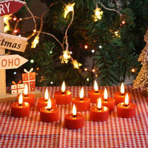 <span class=keywords><strong>Bougie</strong></span> chauffe-plat <span class=keywords><strong>LED</strong></span> en plastique Mermei - Fonctionne sur piles, télécommande, <span class=keywords><strong>flamme</strong></span> 3D pour les anniversaires, la décoration de la maison, les fêtes - Product Image 3