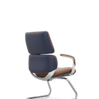 Chaise de bureau cantilever moderne en cuir marron, chaise de direction ergonomique pour invités avec structure en acier de 2,0 mm d'épaisseur pour salle de conférence