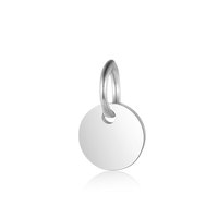 Pendentif personnalisé en acier inoxydable plaqué or 18 carats, plaque nominative gravée sur mesure, breloque ronde avec logo pour la fabrication de bijoux