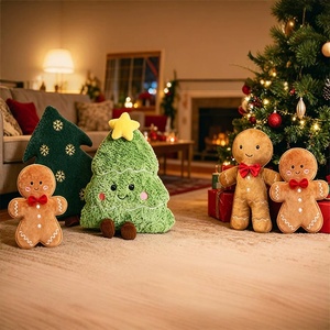 Juguete de Peluche Navideño al por Mayor, Muñeco de Jengibre Suave y Almohada de Peluche con Forma de Árbol de Navidad para Regalo Navideño - Product Image 2