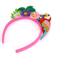 YX-04 tête de fête à thème hawaïen Boppers pour l'été Luau bandeau de fête avec feutre perroquet flamant rose palmier bandeau accessoires Photo