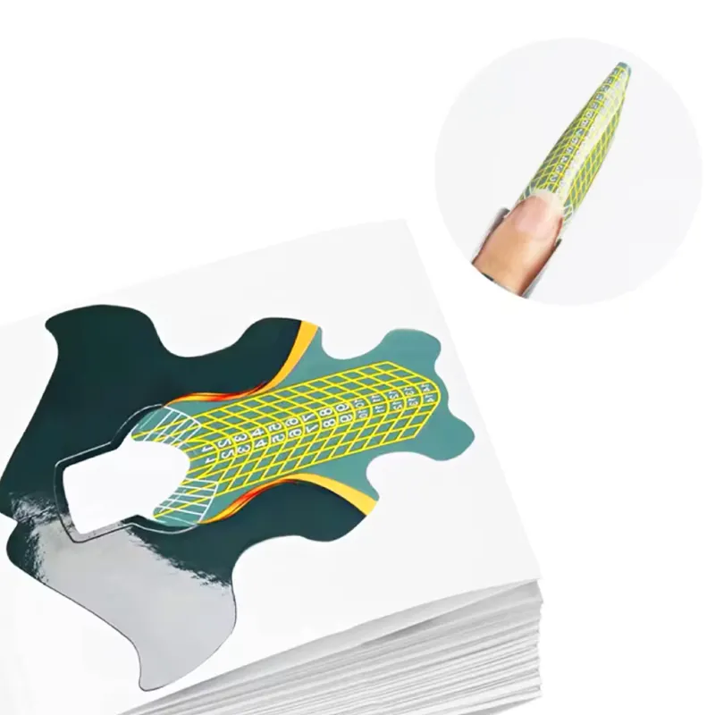 나비 모양 500pcs 인쇄 로고 개인 라벨 PVC 재사용 네일 형태 제조 업체 두꺼운 종이 네일 연장 양식