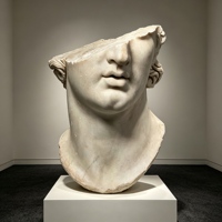 Buste en marbre brisé poli et lisse, sculpture sculptée à la main, style vintage, œuvre d'art pour l'aménagement intérieur haut de gamme