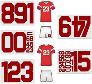 Numeri Termoadesivi Personalizzabili da 0 a 9, 22 Pezzi, 8 Pollici, per Maglie Sportive, Calcio e T-Shirt - Product Image 2
