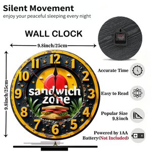 Round Wooden Wall <b>Clock</b> 25x25Cm Silent Home Living Room Decor <b>Clock</b> - Product Image 5