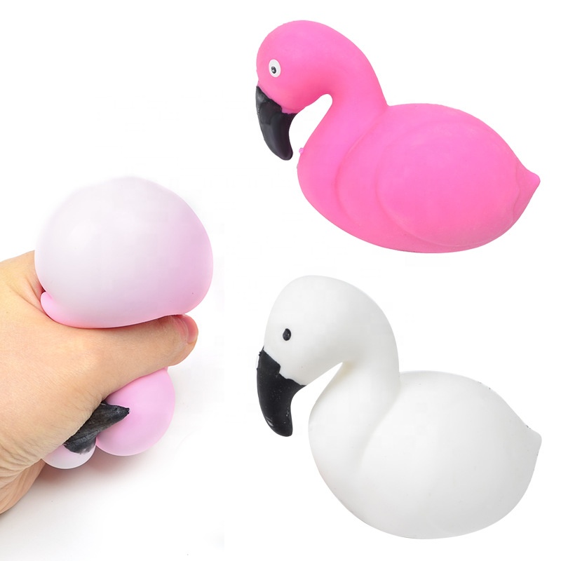 Haute Qualité TPR Flamingo Squishy Ball Peluche Nouveauté Boule De Décompression Logo Personnalisé Soulagement Squeeze Jouet