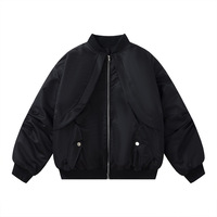 Blouson d'aviateur à col montant style coréen personnalisé de haute qualité High Street Veste en coton à patchwork pour hommes et femmes