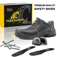 Zapatos de Seguridad Industriales de Cuero para Hombre TIGER MASTER, con Puntera de Acero Ancha, Resistentes a Pinchazos, Antiestáticos, con Suela de PU Antideslizante y Resistente al Aceite
