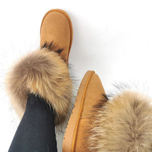 Damas botas venta al por mayor Real de piel de mapache de zorro zapatos de botas de <span class=keywords><strong>mujer</strong></span> de invierno de 2020 botas de <span class=keywords><strong>mujer</strong></span> - Product Image 3