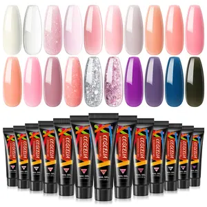 Poly Nail Gel Custom Logo Hema Gratis Groothandel Nagelbenodigdheden Oem Uv Extensie Poly Nail Gel Builder Voor Private Label