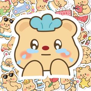 Autocollants imperméables en <span class=keywords><strong>vinyle</strong></span> de dessin animé d'ours de beurre mignon en vrac de 50 pièces pour carnet de notes planificateur de journal autocollants de décoration pour bricolage vente en gros - Product Image 2