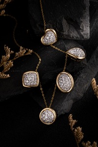Classic 14K <b>Solid</b> White <b>Gold</b> 0.96ct Round Brilliant Moissanite <b>Pendant</b> Necklace | Round Brilliant Cut Moissanite <b>Pendant</b> - Product Image 3