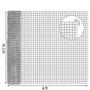 Rejilla de Malla de Alambre Soldada <span class=keywords><strong>a</strong></span> Medida, 2x2 Pulgadas, Hierro Electrogalvanizado, Orificios Cuadrados para Protección de Ventanas - Product Image 2
