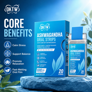 Tiras Orales de Raíz de Ashwagandha KSM-66 de Marca Privada, 20 Tiras de Disolución Rápida para Apoyo Relajante, Sabor Natural Personalizado, Suministro OEM - Product Image 1