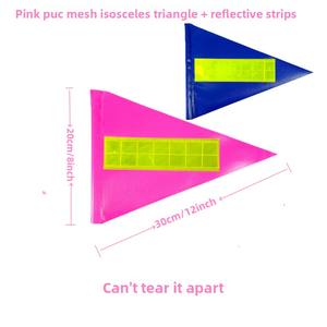 Nouveau drapeau de sécurité transfrontalier pour vélo d'enfant, drapeau de guidon en ruban, en PVC, forme triangulaire, détachable - Product Image 3