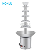 4 Lớp Nhỏ Tự Động Sô Cô La Đài Phun Nước Máy Thương Mại Sô Cô La Lẩu Sô Cô La Tan Chảy Fondue Máy