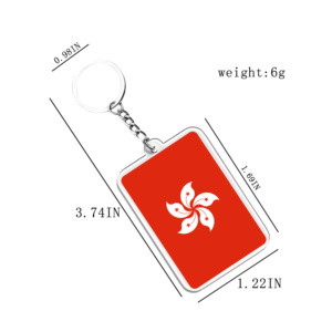 Acrylic Keychains & Pendants Light Keychains Hong Kong Flags Various Countries Accessories for Fans - Product Image 2
