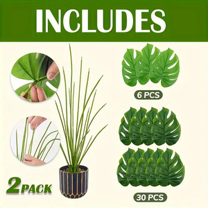 Plante artificielle Monstera Deliciosa, 18 feuilles, PVC, grande décoration d'intérieur, salon, plante en pot, verdure - Product Image 4