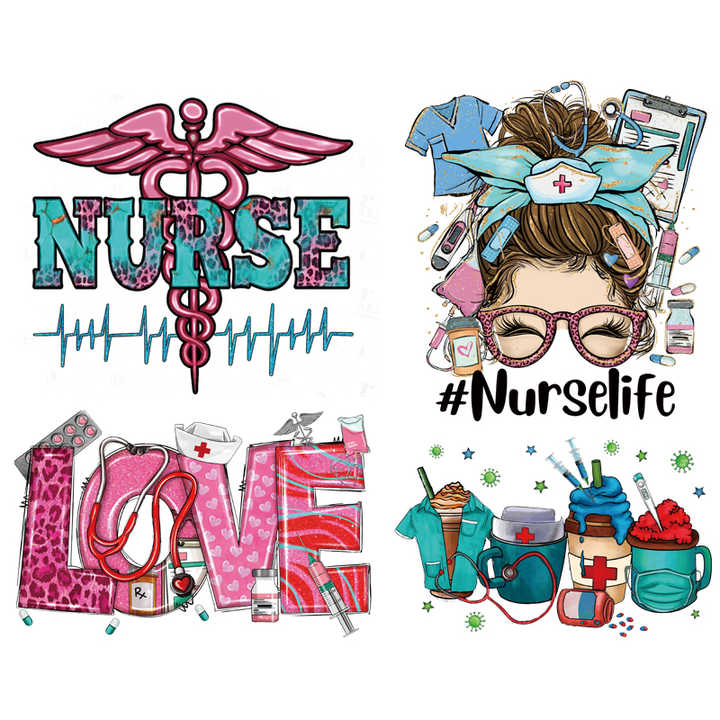Custom Nurse Clothing Patches Plastisol Screen Printing Accessories ...