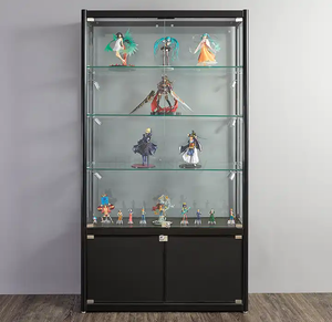 Vitrine de vente chaude 4 couches étagère en <span class=keywords><strong>verre</strong></span> vitrine murale en <span class=keywords><strong>verre</strong></span> pour vitrine d'affichage de magasin lumière LED pleine vision vitrine d'affichage - Product Image 6