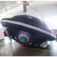 Açık reklam için şişme Alien karikatür karakter hava balon LED aydınlatma UFO