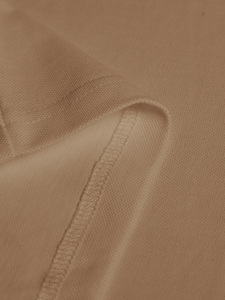 Men'<b>s</b> Beige Short Sleeve Cotton <b>Polo</b> <b>Shirt</b> Solid Color Casual Style Breathable Knitted Fabric Regular Fit Front Logo - Product Image 2