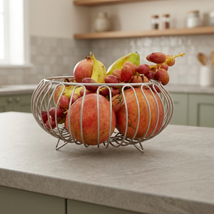 Panier à fruits rond, conteneur de rangement 40x40x25cm, support alimentaire durable pour la cuisine, design moderne, à un seul niveau - Product Image 1