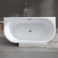 Baignoire autoportante en acrylique Gurgle, finition mate bleu marine