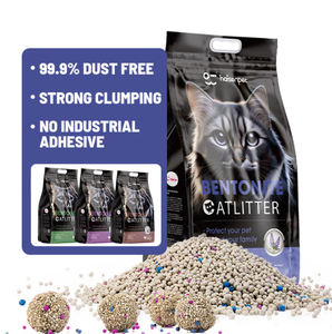 Carbón activo Partícula grande Disuelve Diseño popular rápido Kitty Sand Stick Together Absorbe rápidamente el agua Bentonita Arena para gatos - Product Image 1