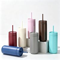 Tasse à café moderne de 450 ml (16 oz) en acier inoxydable 304, isolée sous vide, avec paille, anti-fuite, idéale pour un cadeau