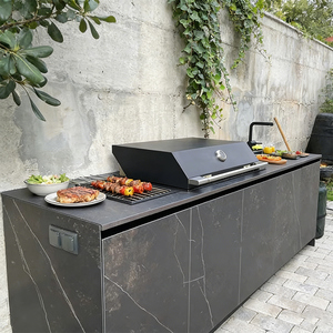 Outdoor Kitchen with <strong>Side</strong> <strong>Burner</strong>, BBQ Grill and Aluminum Cabinets - Modular Island for Versatile Patio and Outdoor Kitchen Shed - Product Image 4