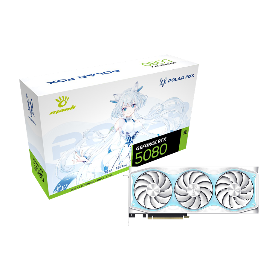 Manli Polar Fox Geforce RTX 5080 OC 16GB GDDR7 for Gaming