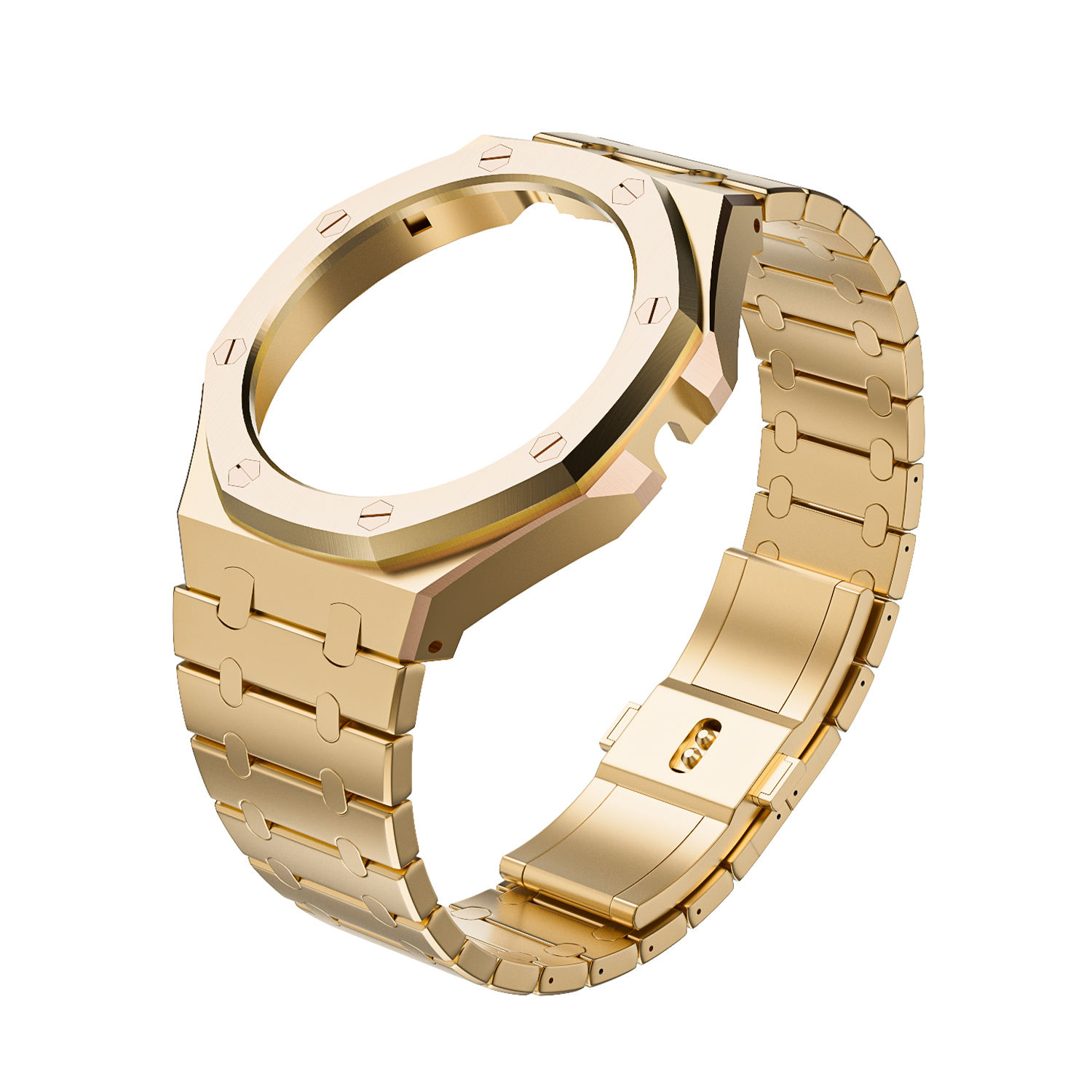 Oro con banda de acero inoxidable